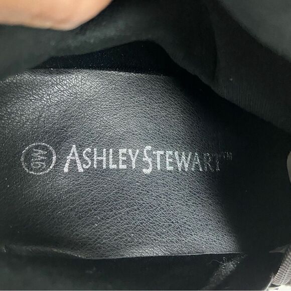 Ashley Stewart Diva Black Vegan Suede Over the Knee Spiked Heel Boots Size 9W - Picture 13 of 14